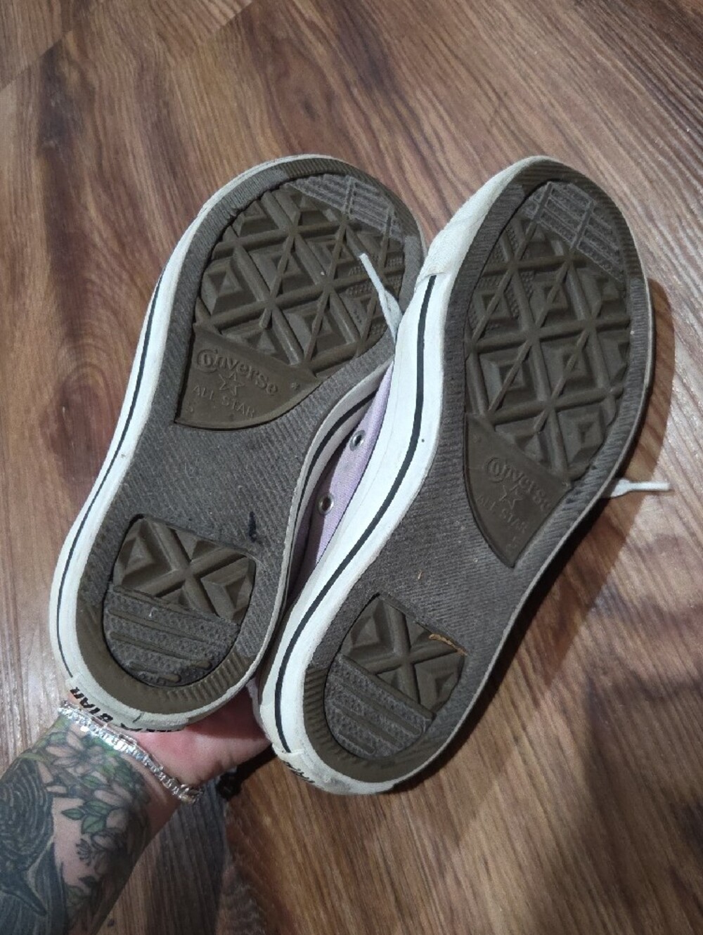 Converse Low-Top Canvas Sneakers in Light Lavender and White - Picture 5 of 7